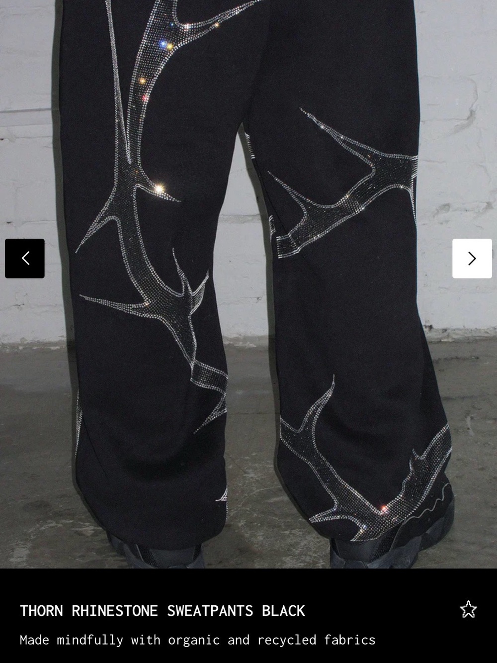 Named Collective Thorn Rhinestone Zip Hoodie and Sweatpants - Black - Picture 7 of 9